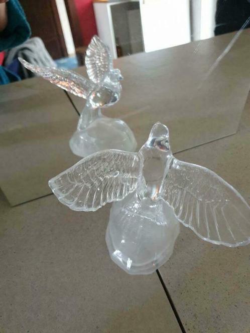 B1) Joli Colombe ou Oiseau en Verre de Cristal" Pour collect, Collections, Collections Animaux, Comme neuf, Statue ou Figurine