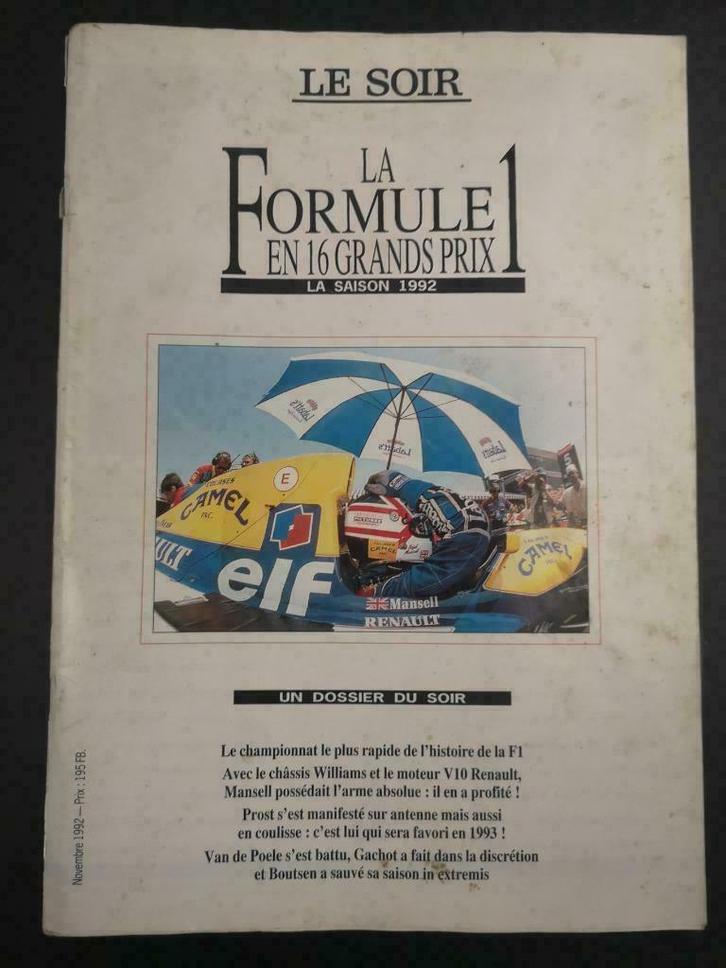 La Formule 1 en 16 Grands Prix - la Saison 1992 (le Soir), Boeken, Auto's | Boeken, Gelezen, Ophalen of Verzenden
