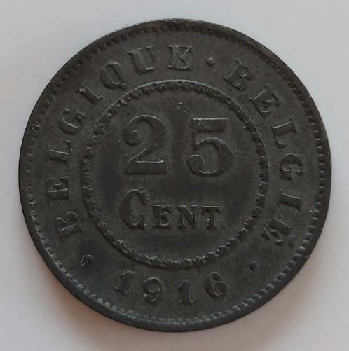 Belgium 1916 - 25 Ct Zink/Duitse bezetting/Albert I - Pr, Timbres & Monnaies, Monnaies | Belgique, Monnaie en vrac, Envoi