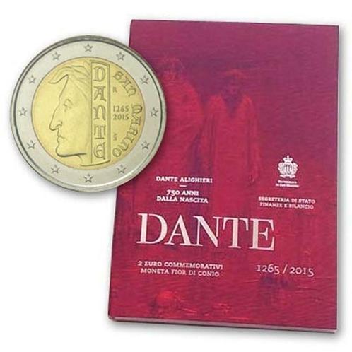 2 euro San Marino 2015 - Dante Alighieri (BU), Postzegels en Munten, Munten | Europa | Euromunten, Losse munt, 2 euro, San Marino
