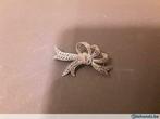 Broche en argent avec pierres de marquisette d'époque 1950, Enlèvement ou Envoi, Utilisé