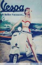 Retro VESPA reclame Les belles vacances F245, Ophalen of Verzenden, Gebruikt