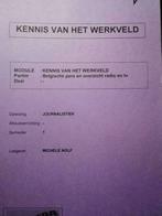 cursus KENNIS VAN HET WERKVELD, Comme neuf, Enseignement supérieur professionnel, Enlèvement ou Envoi