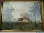 Kunst/Schilderij-Zomers landschap aan bosrand (S005), Antiek en Kunst, Kunst | Schilderijen | Modern, Ophalen