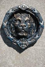 Frappe porte ,heurtoir en fonte patinée bronze (tête de lion, Maison & Meubles, Enlèvement ou Envoi, Neuf