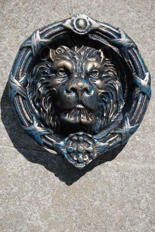 Frappe porte ,heurtoir en fonte patinée bronze (tête de lion, Maison & Meubles, Accessoires pour la Maison | Autre, Neuf, Enlèvement ou Envoi