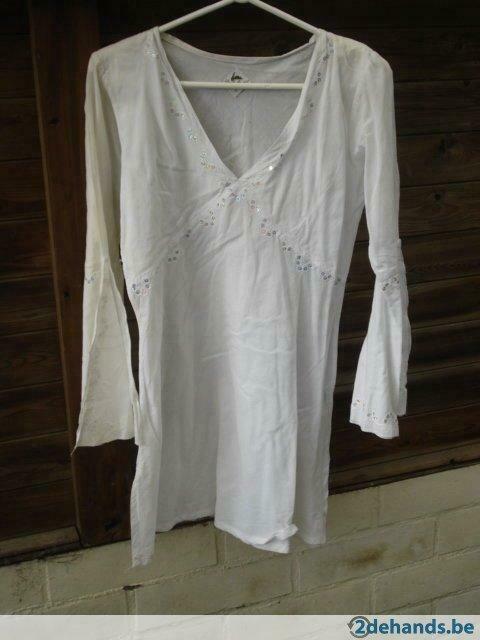 witte blousejurk met lovertjes-Blanc du nil - maat S, Kleding | Dames, Jurken, Nieuw, Maat 36 (S), Ophalen of Verzenden