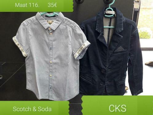 Maat 116, Scotch & Soda hemd, CKS vest, zeer goede staat., Kinderen en Baby's, Kinderkleding | Maat 116, Zo goed als nieuw, Jongen