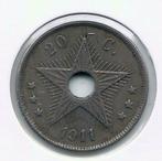 10076 * CONGO BELGE - ALBERT I * 20 cents 1911 * Z.Fr/Pr, Envoi