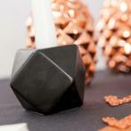 15x bougeoir octogonal noir mat 5 cm - table mariage, Nieuw, Minder dan 25 cm, Overige materialen, Kandelaar