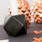 15x bougeoir octogonal noir mat 5 cm - table mariage, Ophalen, Overige materialen, Zwart, Nieuw