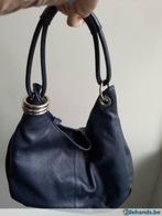 lederen handtas, donker blauw, Handtassen en Accessoires, Tassen | Damestassen, Ophalen of Verzenden, Nieuw, Blauw, Handtas