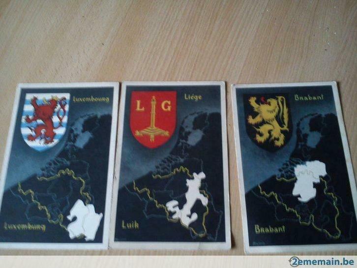 3 images format carte postale "écusson", Collections, Collections Autre, Utilisé