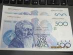2 bankbiljetten 500 francs "Meunier" Demanet-Godeau N volge