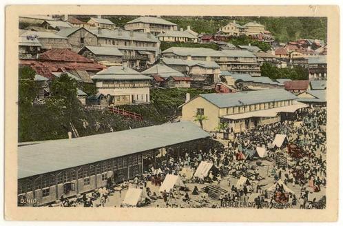 India / Darjeeling - the bazar (carte N/B colorisée) TTBE, Verzamelen, Postkaarten | Buitenland, Ongelopen, Buiten Europa, 1920 tot 1940