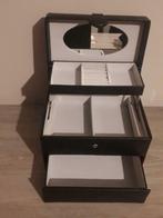 Zwarte juwelendoos / juwelenkist / sieradenkoffer Davidt's, Handtassen en Accessoires, Beautycases, Ophalen of Verzenden, Zo goed als nieuw