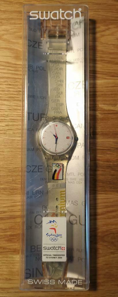 Swatch horloge collectors item Sydney 2000 Olympic games edi, Handtassen en Accessoires, Sporthorloges, Nieuw, Zilver, Waterdicht