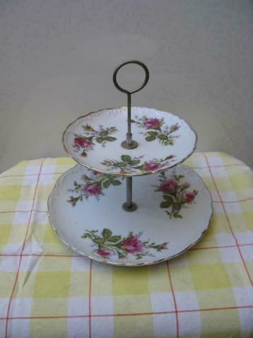 Présentoir en porcelaine à 2 niveaux, Antiquités & Art, Enlèvement ou Envoi