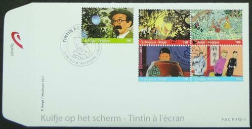 FDC Timbres Tintin à l'écran (Hergé) - 2, Timbres & Monnaies, Timbres | Europe | Belgique, Autre, Enlèvement ou Envoi