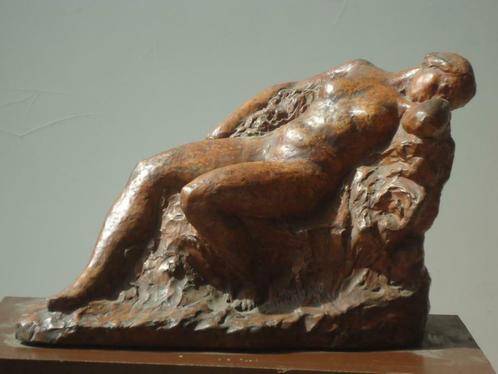 1929 Jules BERCHMANS terracotta liggend naakt gesigneerd, Antiek en Kunst, Kunst | Beelden en Houtsnijwerken, Ophalen