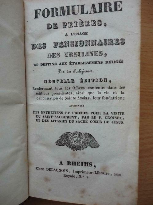 1833 formulaire de prières à l'usage des ursulines, Livres, Religion & Théologie, Christianisme | Catholique, Enlèvement ou Envoi