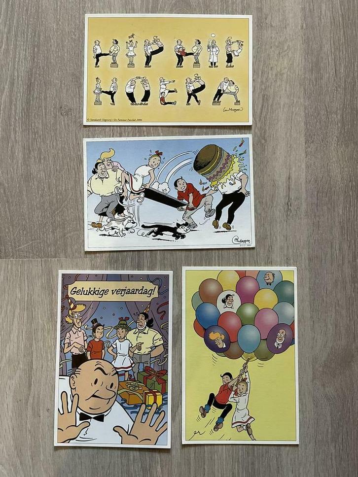 Suske en wiske verjaardag kaarten fameuze fanclub, Verzamelen, Stripfiguren, Gebruikt, Overige typen, Suske en Wiske, Ophalen of Verzenden