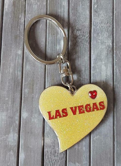 Hartvormige sleutelhanger 'Las Vegas' - NEW!, Collections, Porte-clés, Neuf, Ville ou Campagne, Envoi