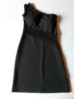 Feestjurk: zwarte one shoulder dress met pailleten, Comme neuf, Noir, Taille 34 (XS) ou plus petite, Enlèvement ou Envoi
