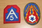 US WW2 lot de 2 patchs., Emblème ou Badge, Armée de terre, Envoi