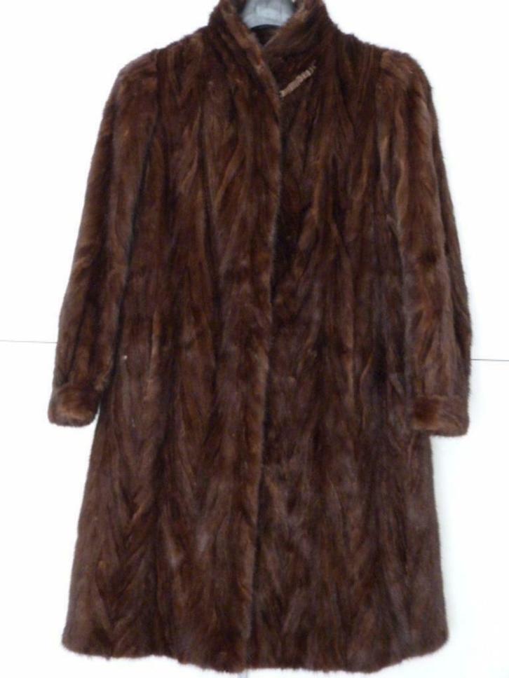 Bontjas "VISON" --- Designer Paris --- S44 / L, Kleding | Dames, Jassen | Winter, Zo goed als nieuw, Maat 42/44 (L), Bruin, Ophalen