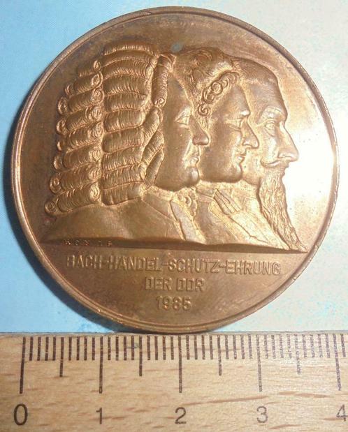 penning kulturbund DDR 1985 met komponisten(Bach,Händel,...), Postzegels en Munten, Penningen en Medailles, Brons, Ophalen of Verzenden