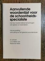 Aanvullende woordenlijst voor de schoonheidsspecialiste, Boeken, Ophalen of Verzenden, Zo goed als nieuw, Niet van toepassing
