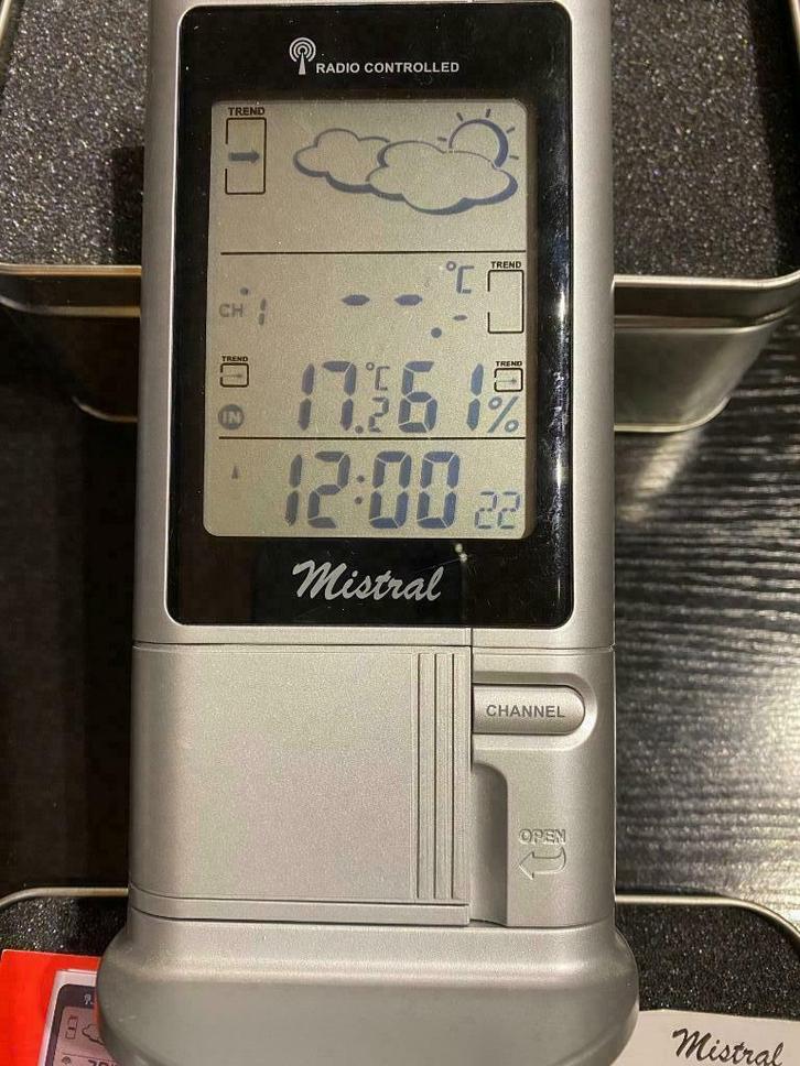 Digitaal weerstation met hygrometer en radiogestuurde klok, Audio, Tv en Foto, Weerstations en Barometers, Zo goed als nieuw, Weerstation