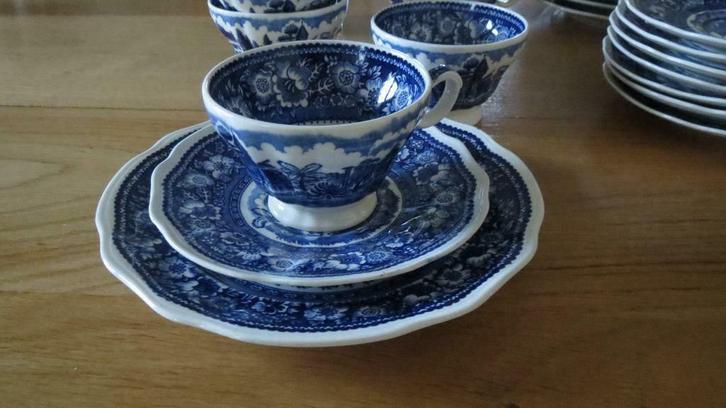 Vintage 50-Service petit déj.bleu REGOUT Vinktoren-30 p., Antiquités & Art, Antiquités | Porcelaine, Enlèvement