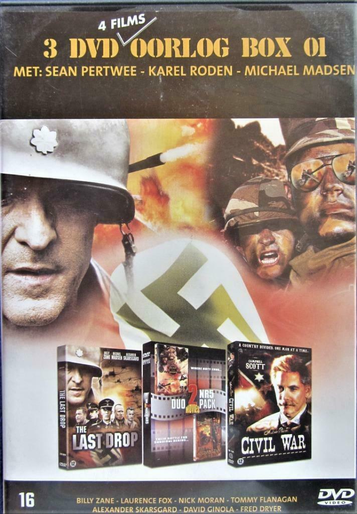 DVD OORLOG- BOX- 4 OORLOGSFILMS OP 3 SCHIJFJES, Cd's en Dvd's, Dvd's | Actie, Oorlog, Boxset, Vanaf 16 jaar, Ophalen of Verzenden