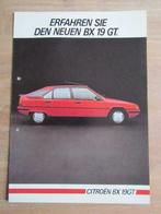 Folder Citroen BX19GT 1985, Citroën, Ophalen of Verzenden, Zo goed als nieuw