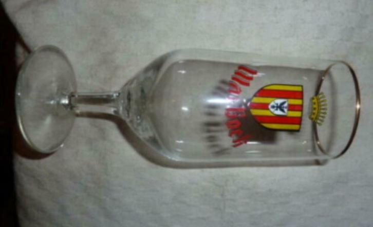 #D bier glas MAI - BOCK op voet & gouden rand Brij. Lamot, Verzamelen, Glas en Drinkglazen, Nieuw, Bierglas, Ophalen of Verzenden