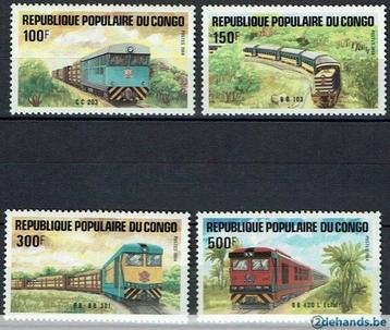 Série MNH de trains à thème Congo timbres, Envoi, Non oblitéré