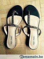 sandales pour femmes -  Noires et dorées - Pointure : 38, Autres types, Porté