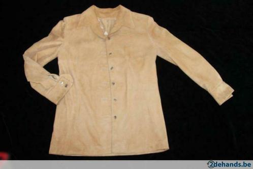 Beige daim jasje, recht hemd model, 'Lamon-Nuytens', M:42,, Kleding | Dames, Jassen | Winter, Gedragen, Maat 42/44 (L), Beige