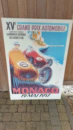 Rally Monaco affiche 1957 op houten plaat., Enlèvement, Utilisé