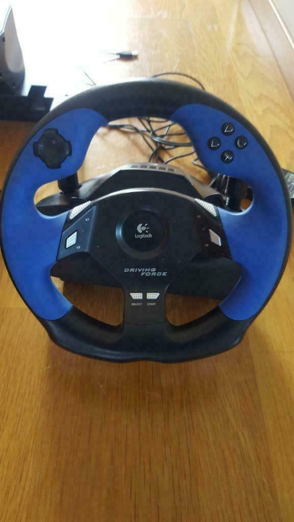 Logitech Driving/Force RacingWheel E-UC2: ZwartBlauw  15euro, Games en Spelcomputers, Spelcomputers | Sony Consoles | Accessoires
