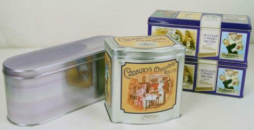 Les boîtes en fer blanc de Cadbury, Collections, Boîte en métal, Comme neuf, Biscuits, Autres marques, Enlèvement ou Envoi