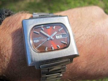 Vintage Seiko 5 automatique 6119-5400 DD 1974 bracelet d'ori, Enlèvement ou Envoi, Utilisé