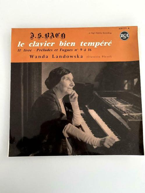 LP Bach Wanda Landowska Le Clavier Bien Tempéré, CD & DVD, Vinyles | Classique, Utilisé, Baroque, Orchestre ou Ballet, 12 pouces