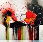 Mylene Cremers, Wild Red Flowers, Antiek en Kunst, Kunst | Schilderijen | Modern