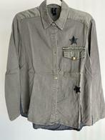 Khaki hemd met details & jeans achterzijde, Kleding | Dames, Maryley, Groen, Gedragen, Maat 38/40 (M)