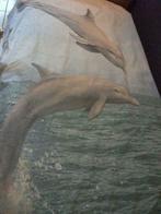 Dekbedovertrek + kussensloop Dolfijnen voor 1-persoons bed, Blauw, Dekbedovertrek, Gebruikt, Ophalen of Verzenden