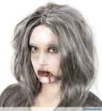 Zombie Mara pruik Grijs langharig Halloween, Nieuw, Ophalen of Verzenden