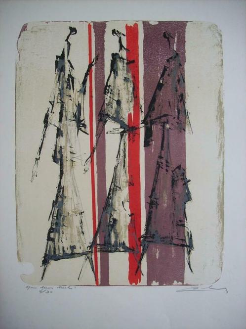 "Opendeurdruk" - Remy Cornelissen, Antiek en Kunst, Kunst | Litho's en Zeefdrukken, Ophalen of Verzenden
